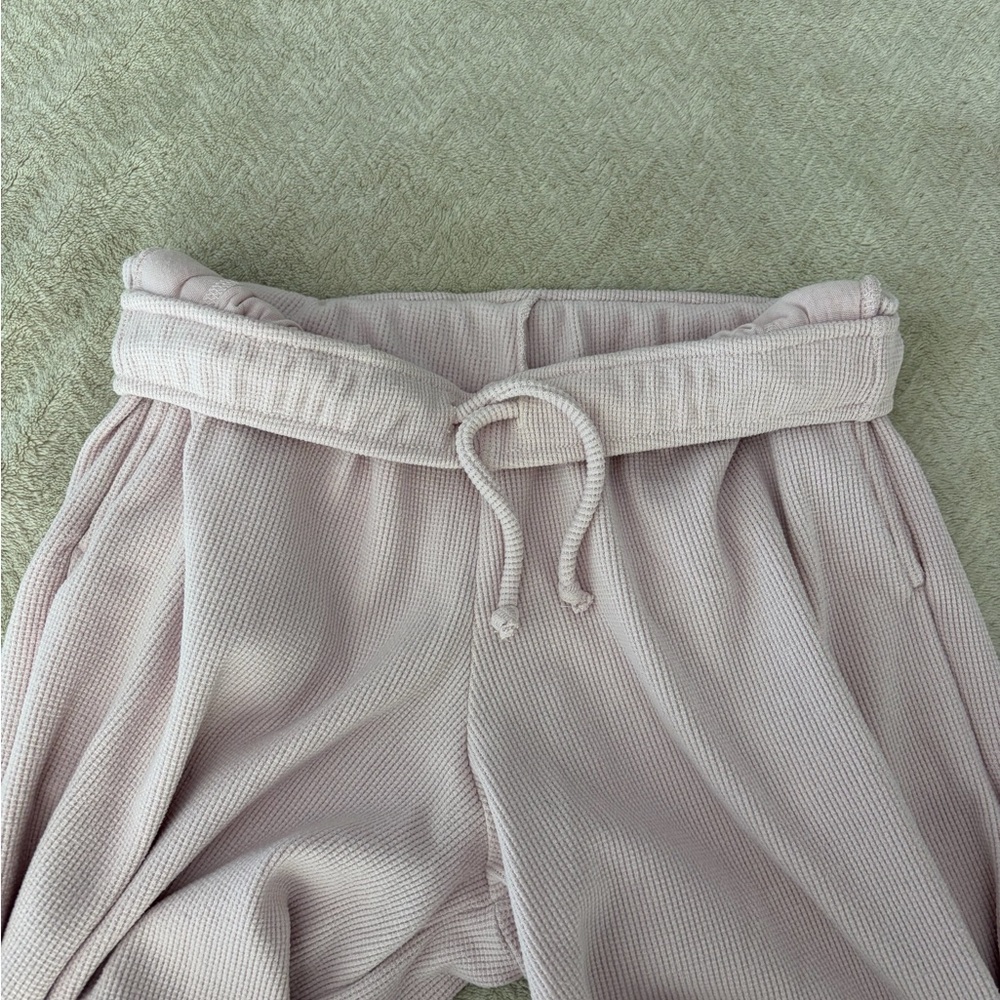 Baby Pink Wide Leg Ribbed Hollister Lounge Pants - Picture 2 of 3